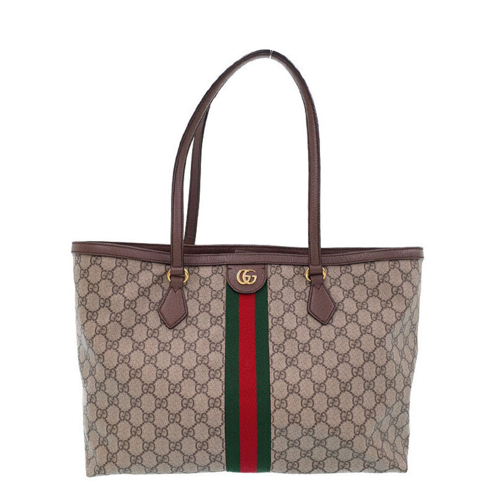 GUCCI Ophidia Supreme GG Tote Shoulder Bag Brown
